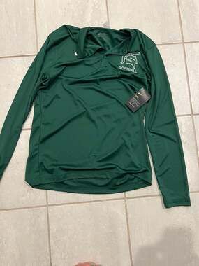 Dri-Fit Michigan State Spartans Softball Long Sleeve Polo Shirt - Green Size M